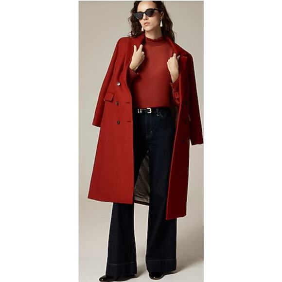 J.Crew Womens Ruffleneck Top Medium Red Chiffon Whimsigoth Sheer Classic Office - Picture 2 of 14